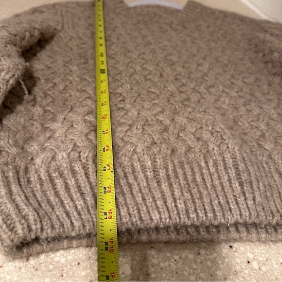 Christina Lehr Cozy Beige Knit Sweater 70% Baby Alpaca Merino Wool Blend Size 1 - Picture 16 of 17